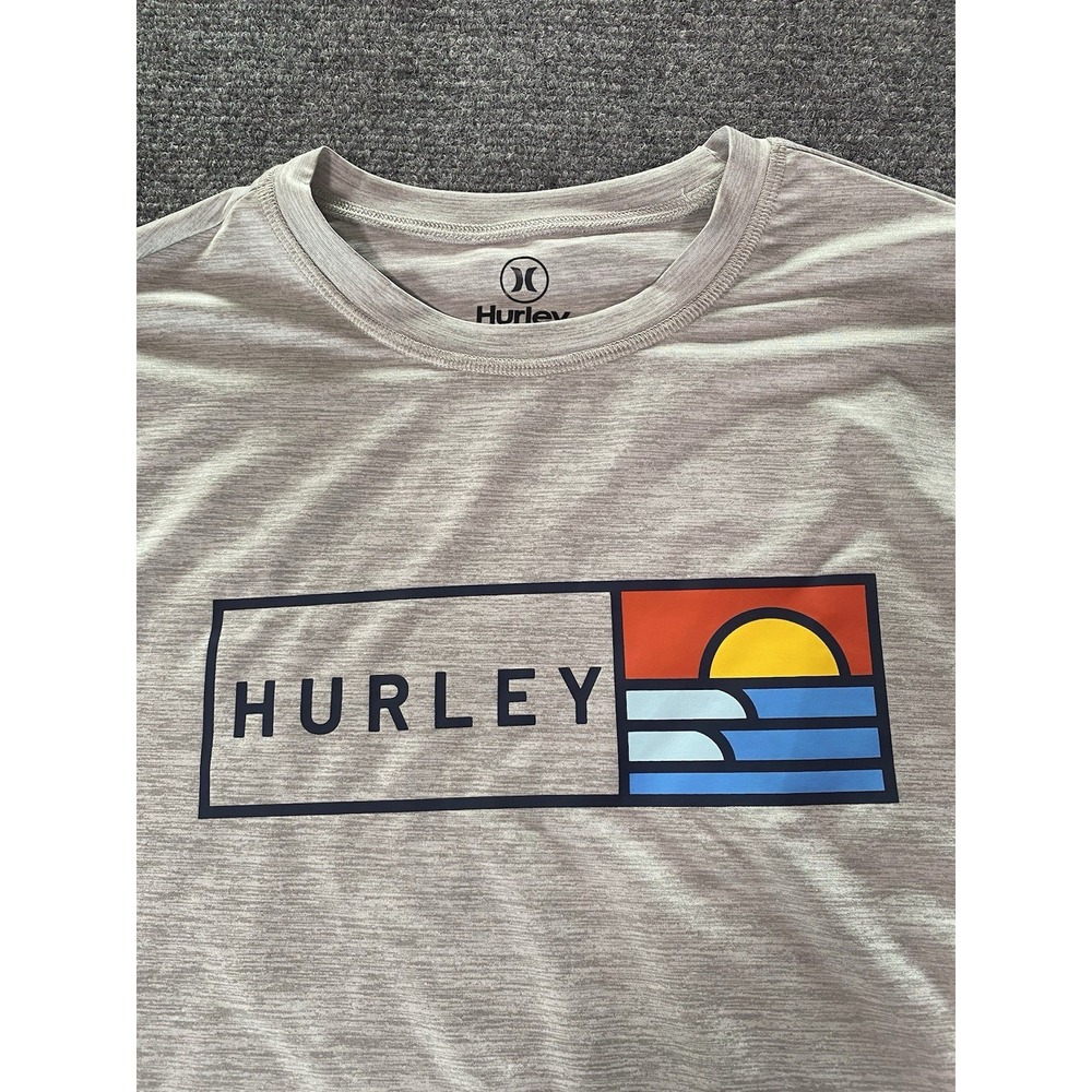 Hurley Men's Gray Long Sleeve Graphic T-Shirt Size S Crew Neck